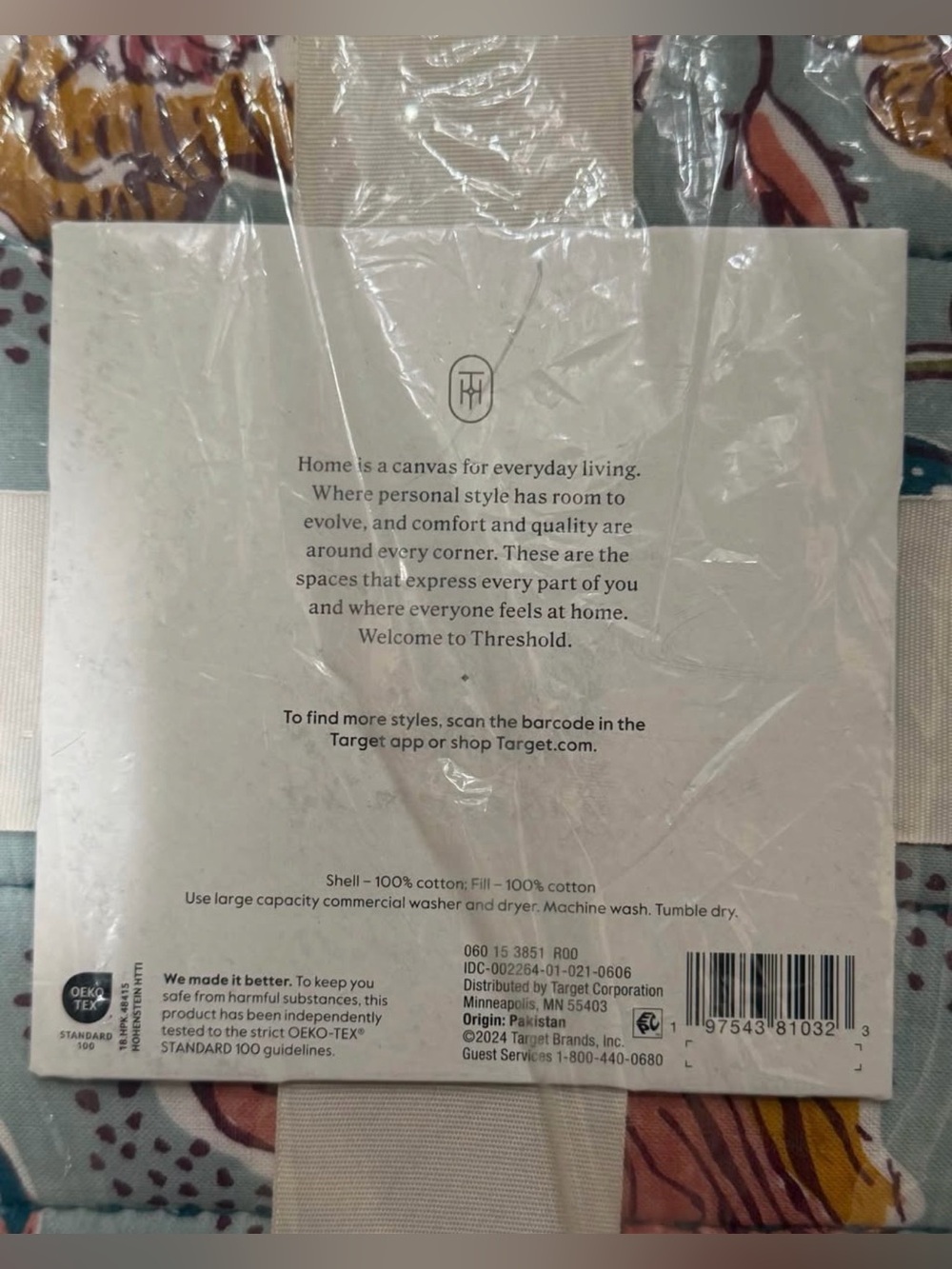 NWT Threshold Full/ Queen Printed Voile Quilt - Picture 3 of 4